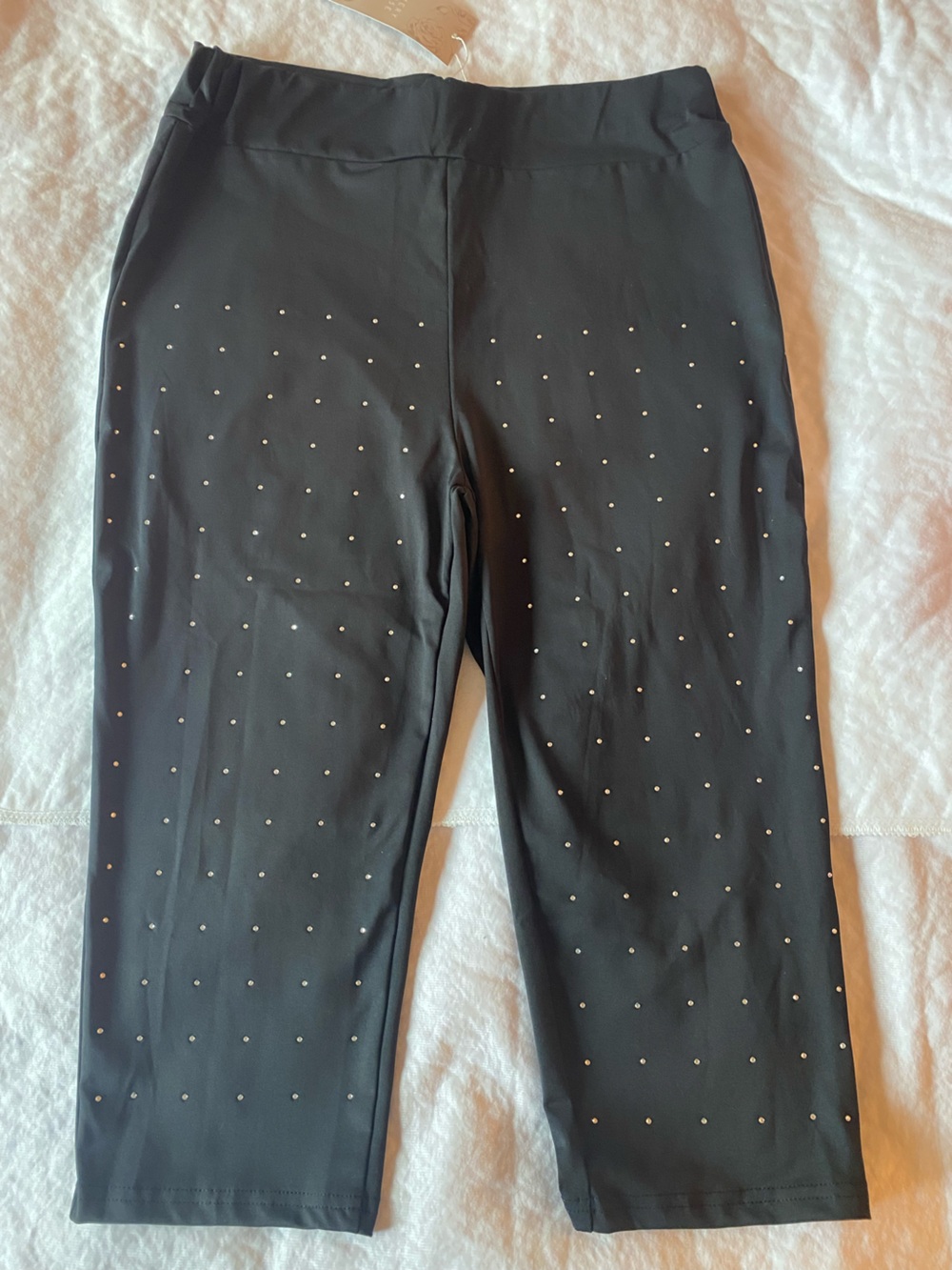 Black Studded Stretch Capris